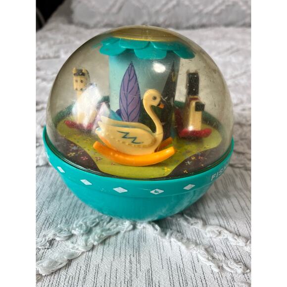 Fisher Price Roly Poly Chime Ball #165 Rocking Horse Duck Baby Toy 1966 Vintage - Picture 2 of 7